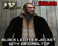 Black Leather Jacket & 'Original' Top