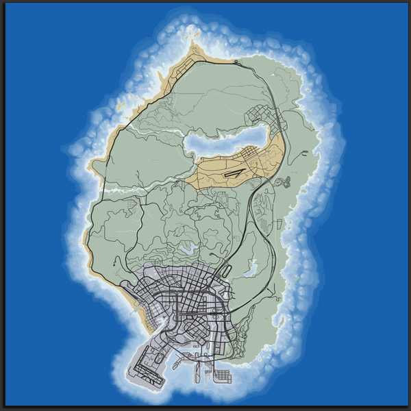 GTA V Map - Stadtplanansicht