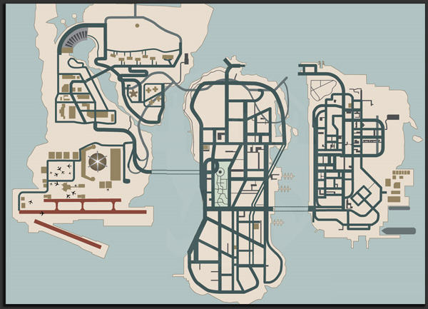 Grand Theft Auto: Liberty City Stories Item Map - Portland Map for