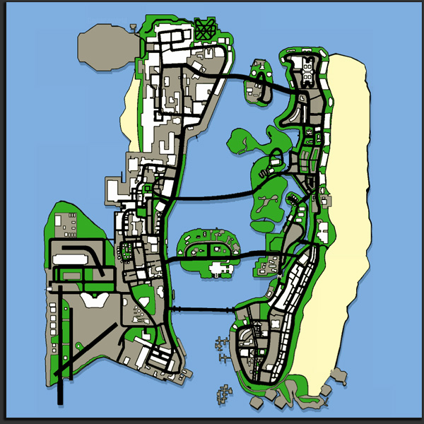 Grand Theft Auto: Liberty City Stories Item Map - Portland Map for