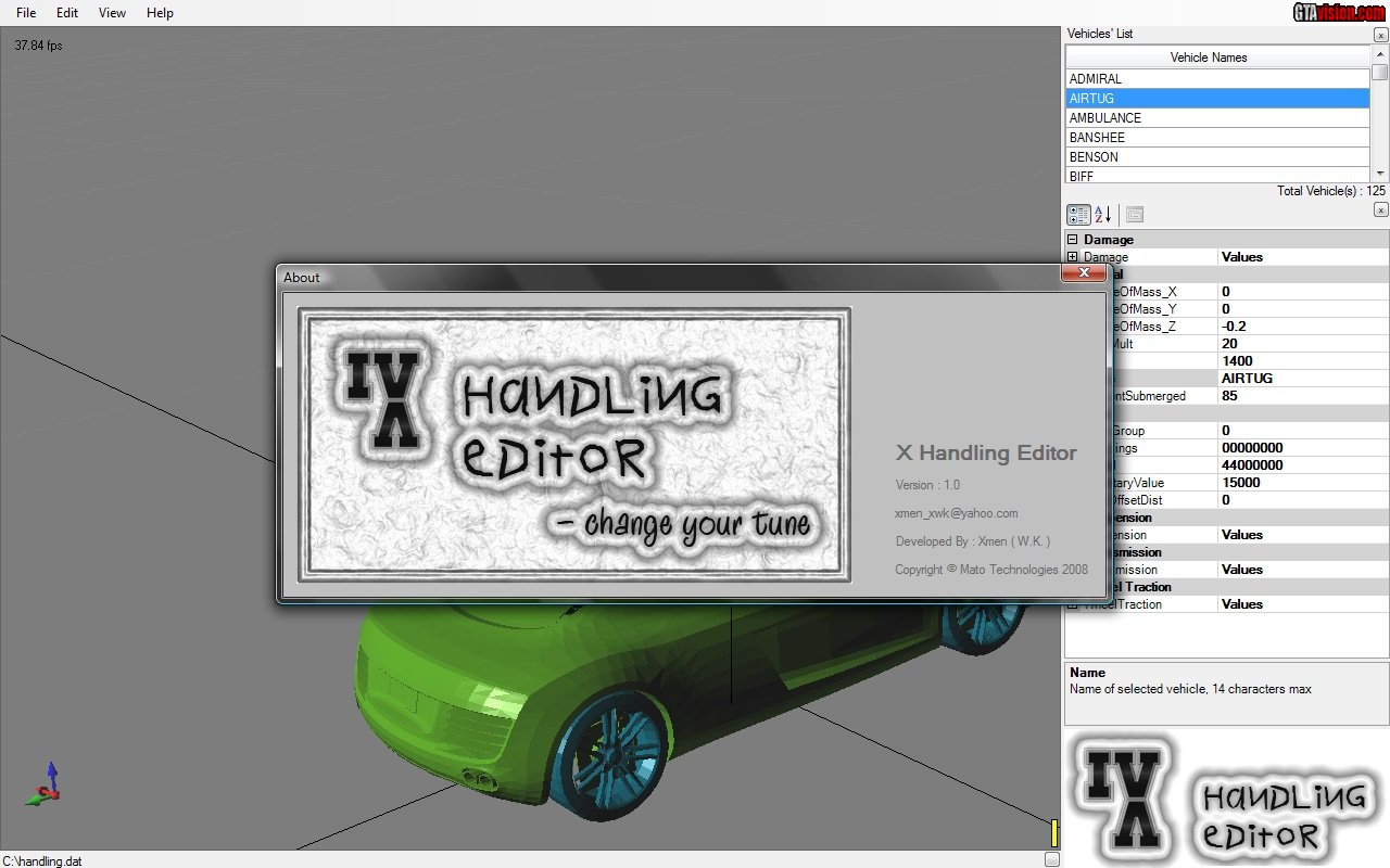 X Handling Editor v1.0 (GTA IV) Grand Theft Auto News