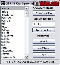 Download: GTA IV Car Spawner v1.4 | Author: Alexander Blade