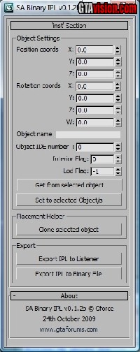 Download: San Andreas Binary IPL 3ds Max Script v0.1b | Author: Gforce